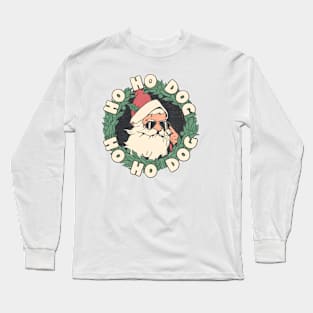 Ho Ho Dog Christmas Dabbing Santa Long Sleeve T-Shirt